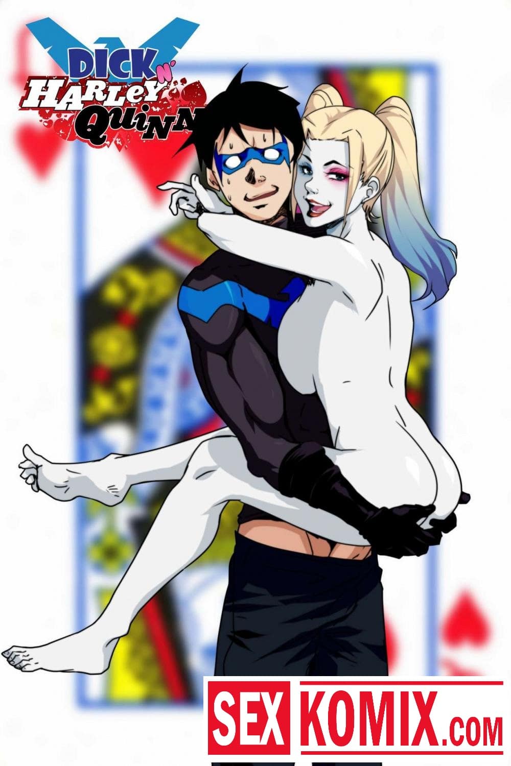 Порно комикс Дик и Харли Квинн.