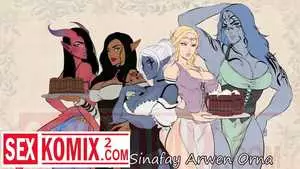 Порно комикс Таверна секса. Подземелья и Драконы. Английский.