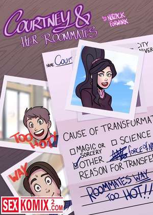Порно комиксы Кортни и ее соседи по комнате. Английский.